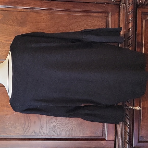 Charter Club black bell-sleeve sweater with jeweled neckline - Picture 4 of 7